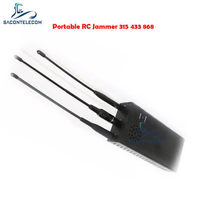 10W আউটপুট পাওয়ার কার রিমোট সিগন্যাল জ্যামার 8000mAh ব্যাটারি এবং RC315 RC433 RC868 ফ্রিকোয়েন্সিগুলির জন্য ওমনি অ্যান্টেনা সহ