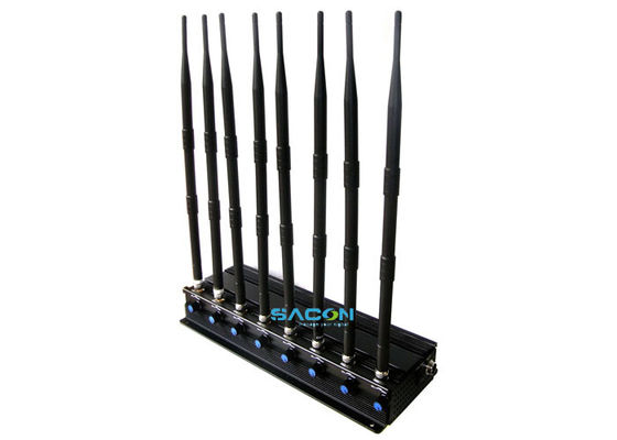 20W আউটপুট পাওয়ার 2.4G 5.8G সিগন্যাল জ্যামার 8 ওমনি-ডাইরেকশনাল অ্যান্টেনা এবং 40m জ্যামিং রেঞ্জ সহ
