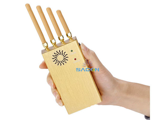 ২০মি রেঞ্জ ৪ অ্যান্টেনা ২W আউটপুট পাওয়ার পোর্টেবল জিপিএস জ্যামার এবং সিগন্যাল জ্যামার চামড়ার কেস সহ