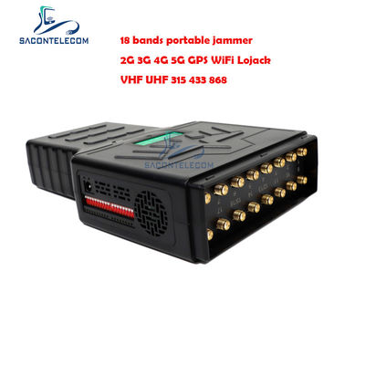 ABS 18W পোর্টেবল 5G মোবাইল ফোন সিগন্যাল জ্যামার, সম্পূর্ণ ব্যান্ড কভারেজ এবং 20 মিটার রেঞ্জ সহ
