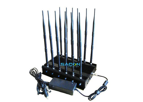 সেল ফোন এবং ওয়্যারলেস সিগন্যাল ব্লকিংয়ের জন্য 50 মিটার রেঞ্জ সহ 30 ওয়াট হাই পাওয়ার 12 ব্যান্ড সিগন্যাল জ্যামার