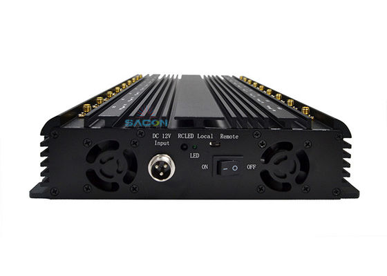 18 ব্যান্ড সিগন্যাল জ্যামার 5 টি শীতল ভ্যান এবং ওয়াইফাই জিপিএস ভিএইচএফ ইউএইচএফ ব্লকিংয়ের জন্য 40 মি জ্যামিং ব্যাসার্ধ সহ