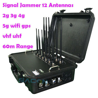 56W 12 অ্যান্টেনা 868MHz 5G সিগন্যাল জ্যামার ব্লকার মাল্টি-ফ্রিকোয়েন্সি ব্লকিংয়ের জন্য