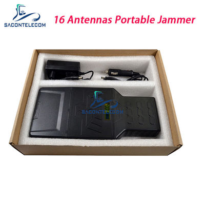 পোর্টেবল 12W ওয়াইফাই 2.4G 5.8G জিপিএস সিগন্যাল জ্যামার ব্লকার 16 চ্যানেল হ্যান্ডহেল্ড সিগন্যাল জ্যামার