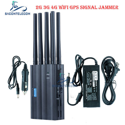 CDMA800 4000mAH পোর্টেবল সিগন্যাল জ্যামার DC12V GPS ওয়াইফাই সিগন্যাল ব্লকার