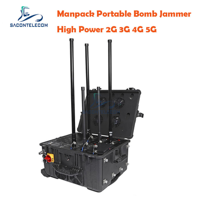 75W 120m RCIED আইইডি জ্যামার DC24V RF ম্যানপ্যাক সামরিক একক জ্যামার