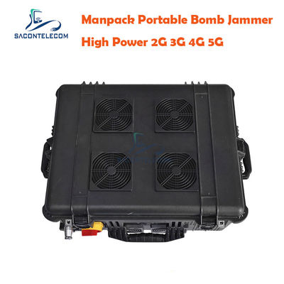 75W আউটপুট পাওয়ার 120m জ্যামিং ব্যাসার্ধ DC24V পাওয়ার সাপ্লাই সিকিউরিটি ফোর্সের জন্য IED RF ম্যানপ্যাক জ্যামার