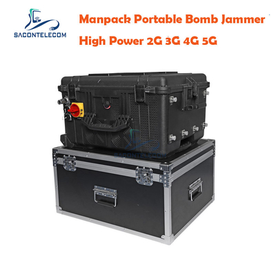 75W 120m RCIED আইইডি জ্যামার DC24V RF ম্যানপ্যাক সামরিক একক জ্যামার
