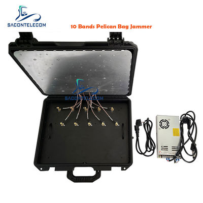 10 ব্যান্ড 90W আউটপুট পাওয়ার 5 জি ব্লকিং ব্যাগ্যাজ জ্যামার নিয়মিত ফ্রিকোয়েন্সি এবং আরজে 485 পোর্টের সাথে