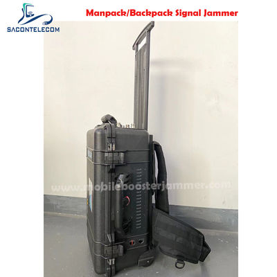 120W হাই পাওয়ার 6 চ্যানেল ম্যানপ্যাক জ্যামার 2 জি 3 জি 4 জি 5 জি ভিএইচএফ ইউএইচএফ জিপিএস ওয়াইফাই ব্লকিংয়ের জন্য পেলিকান কেস সহ
