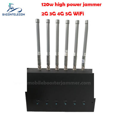 20-150 মিটার জ্যামিং ব্যাসার্ধ সহ 180W 6 চ্যানেল ডেস্কটপ সিগন্যাল জ্যামার, 2G 3G 4G 5G GSM CDMA ব্লকিংয়ের জন্য