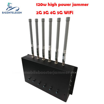 20-150 মিটার জ্যামিং ব্যাসার্ধ সহ 180W 6 চ্যানেল ডেস্কটপ সিগন্যাল জ্যামার, 2G 3G 4G 5G GSM CDMA ব্লকিংয়ের জন্য
