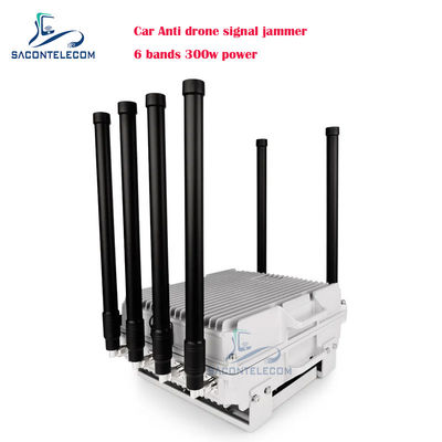 300W উচ্চ ক্ষমতা 6 চ্যানেল যানবাহন-মাউন্টেড অ্যান্টি-ড্রোন জ্যামার গাড়ির ব্যবহারের জন্য