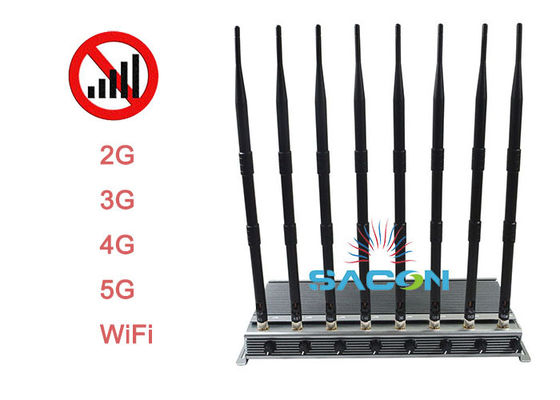 40W আউটপুট পাওয়ার 5G সিগন্যাল জ্যামার 80m জ্যামিং ব্যাসার্ধ এবং 3 কুলিং ফ্যান সহ