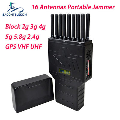 DC 12v 12w 20m 16 অ্যান্টেনা 5G সিগন্যাল জ্যামার ব্লকার সেল ফোন সিগন্যাল জ্যামার